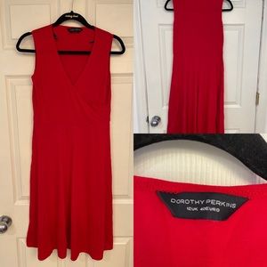 Bright, Sleek Red Skater Dress